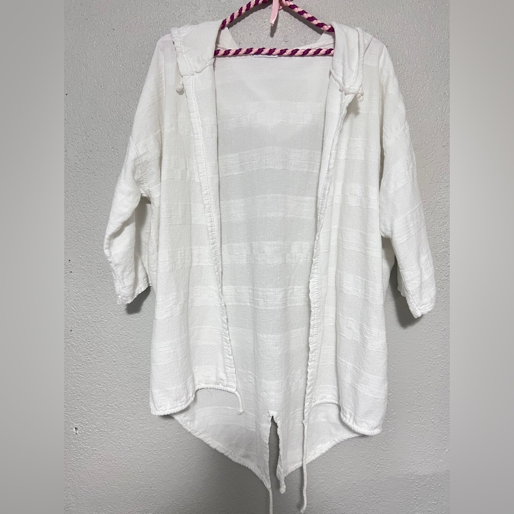 White Hooded Beach Cardigan/Cover Up